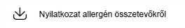 Nyilatkozat allergén összetevőkről